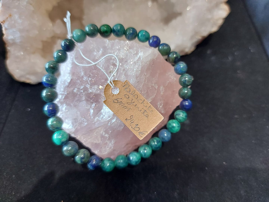 Bracelet 6mm AZURITE-MALACHITE