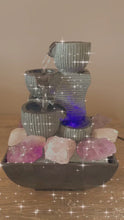 Charger et lire la vidéo dans la visionneuse de la Galerie, Fontaine avec cristaux QUARTZ ROSE &amp; AMÉTHYSTE
