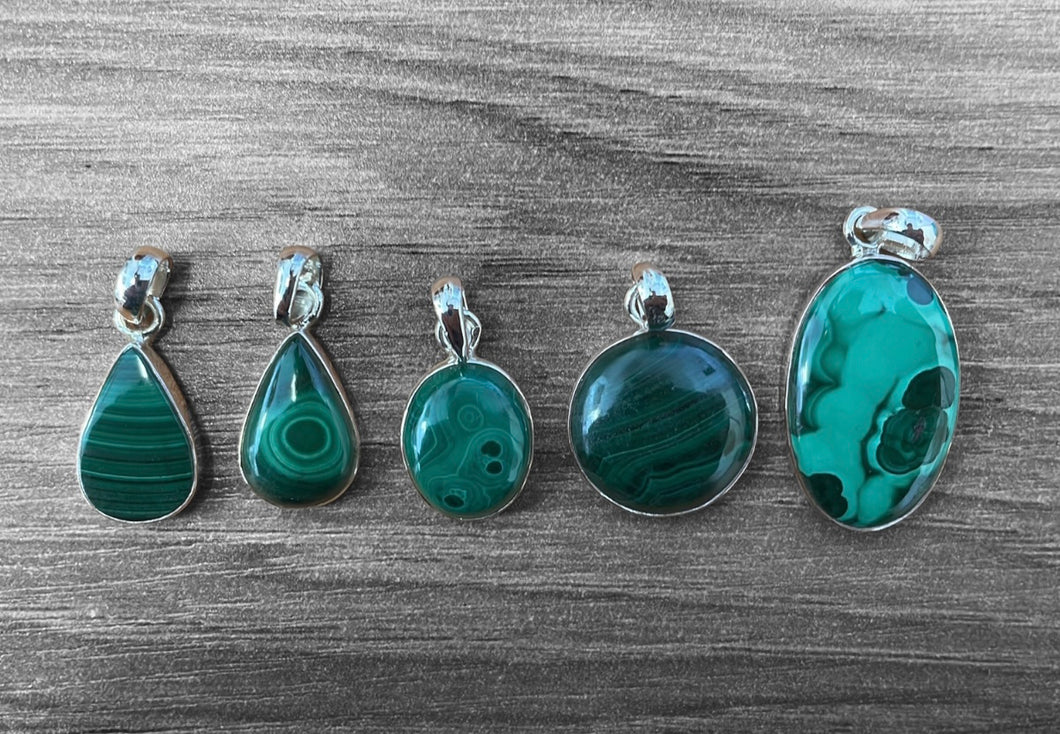 Pendentif en argent « MALACHITE »