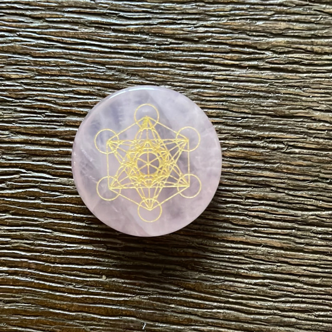 Pièce pour attirer la chance et la fortune « Quartz rose & Aventurine »