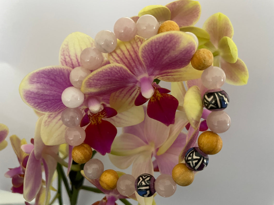 Bracelet PALO SANTO/ QUARTZ ROSE