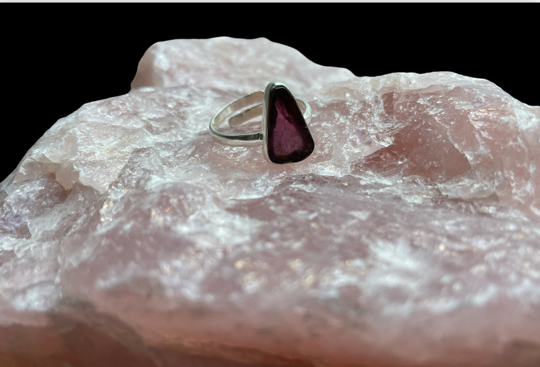 Bague en argent « TOURMALINE ROSE »