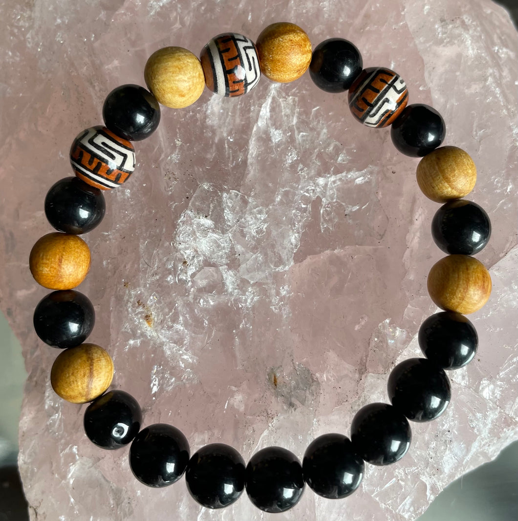 Bracelet « PALO SANTO/ TOURMALINE »